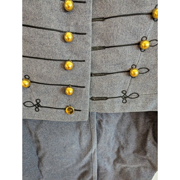 1950s West Point Academy Cadet Wool Coat Jacket Military Gray Gold Buttons Small - Picture 4 of 16